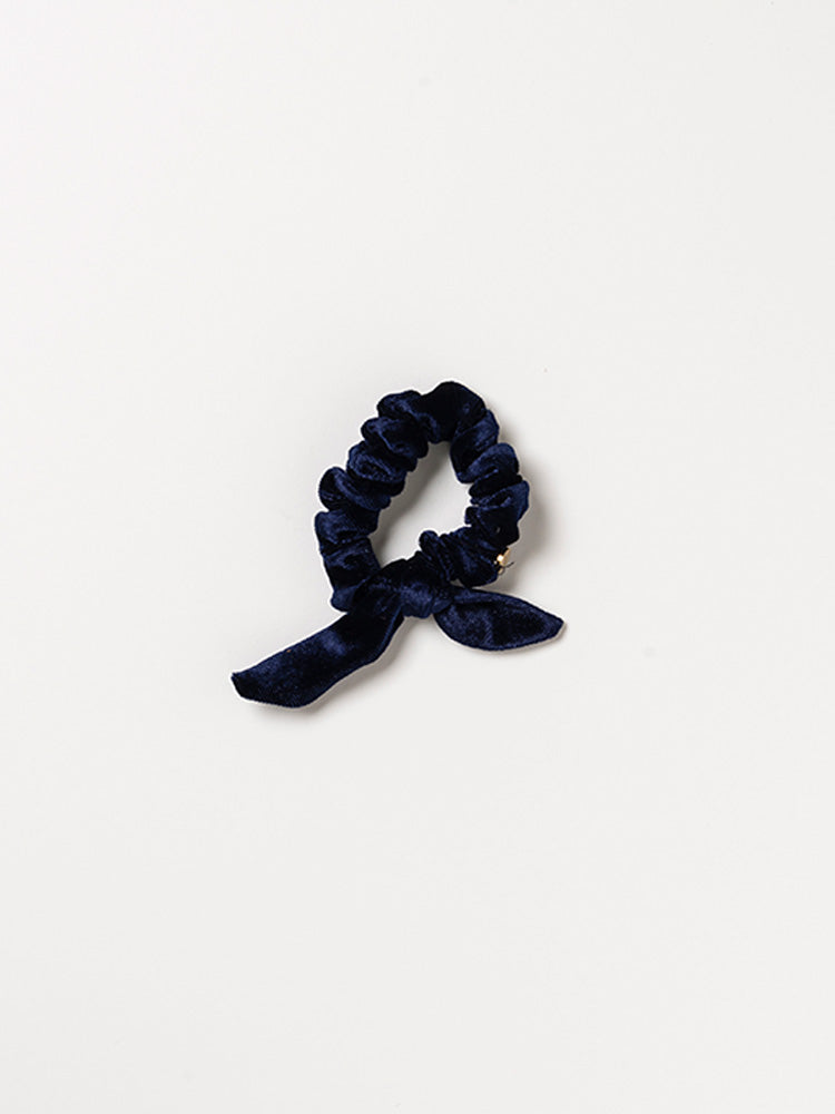 【SARARTH + TRESSE】GOLD Vegan pearl bracelet & MIA ruban chouchou in Navy