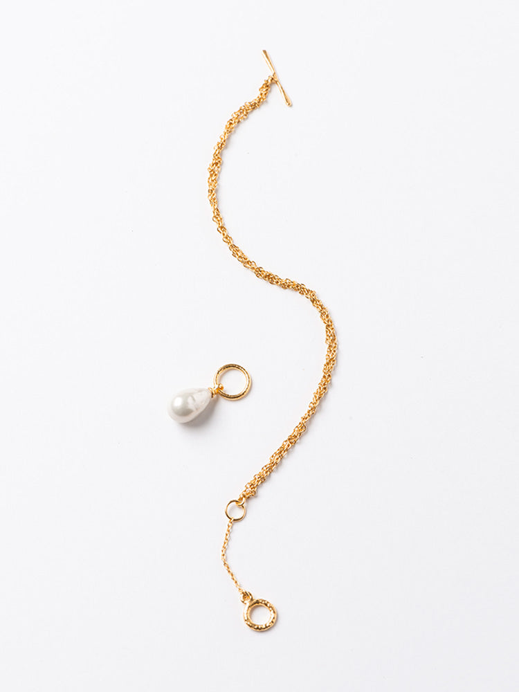 【SARARTH + TRESSE】GOLD Vegan pearl bracelet & MIA ruban chouchou in Terracotta