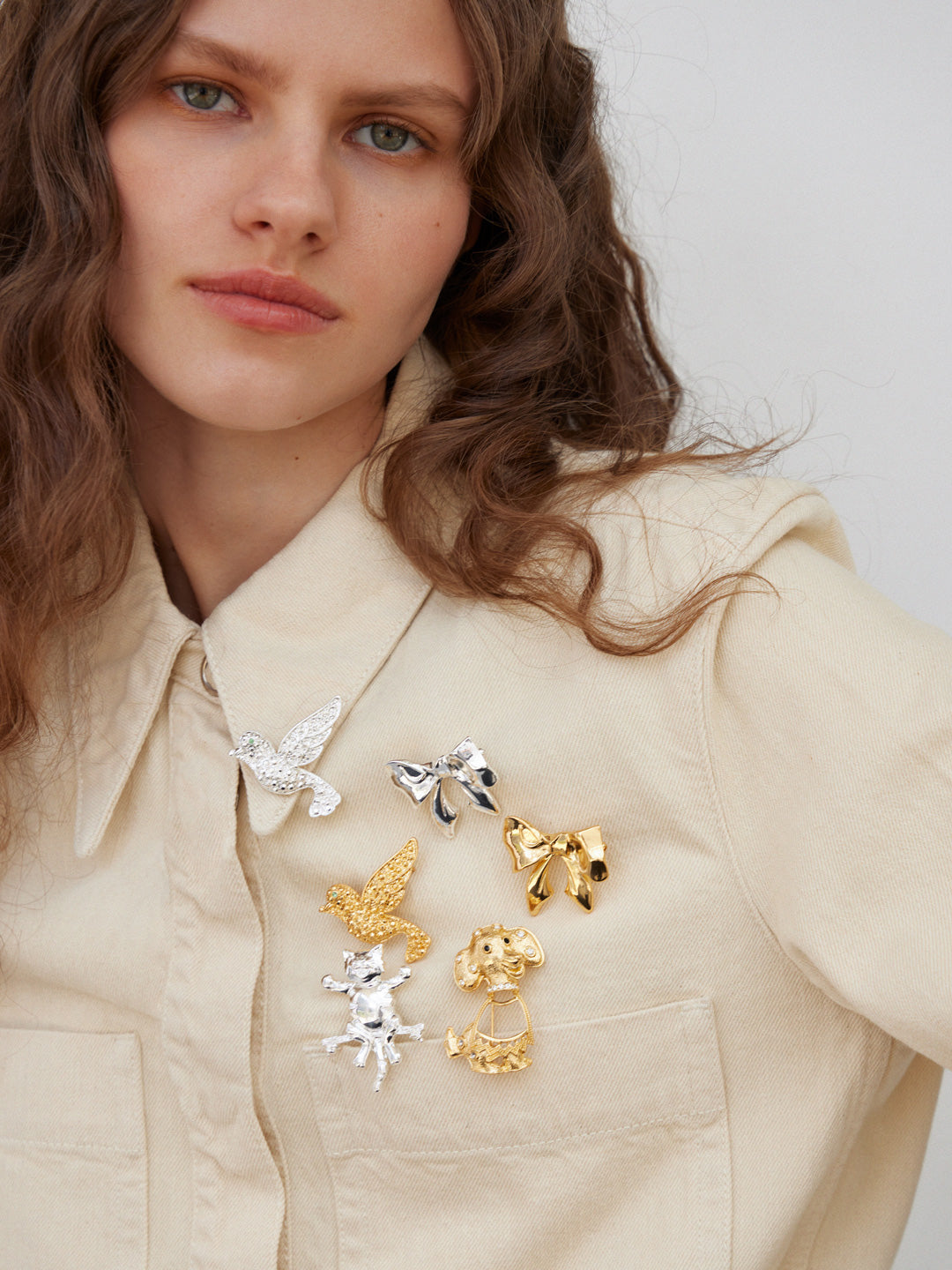 ALMA BROCHE in RUBAN Silver