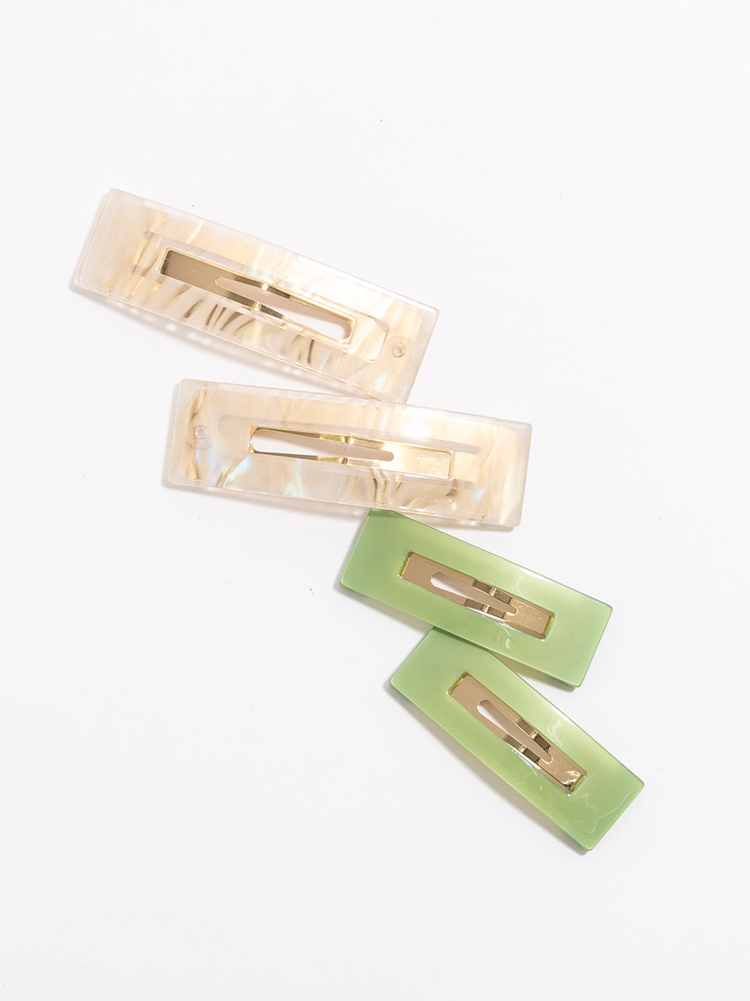 Manon 2size HAIR PIN in SET1( L.white/S.green)