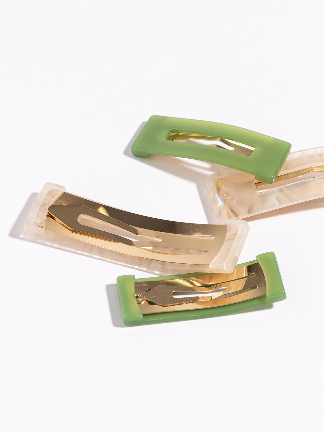 Manon 2size HAIR PIN in SET1( L.white/S.green)