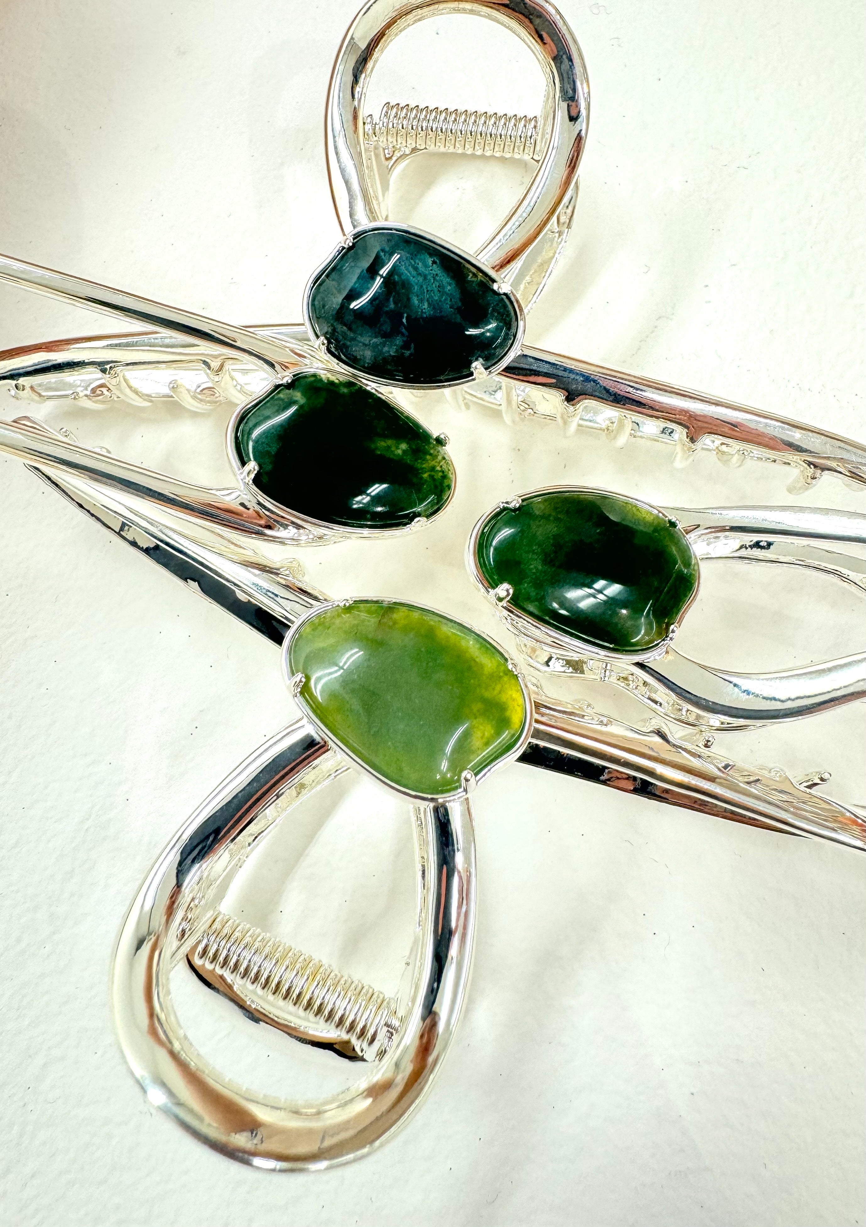 ALMA Epingle avec pierre  in Silver×Green