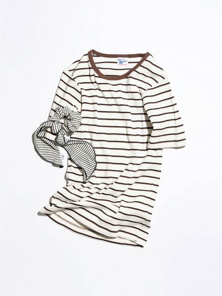 【TRESSE+Robert P. Miller 】”H/S Crew Tee×Chouchou" in Off×Navy